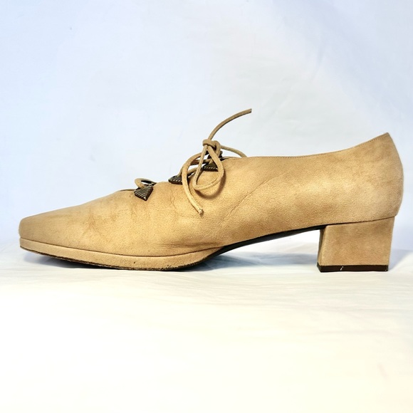 Prevata tan suede lace up platform pointed toe shoes size 9 Made in Italy - Picture 4 of 12